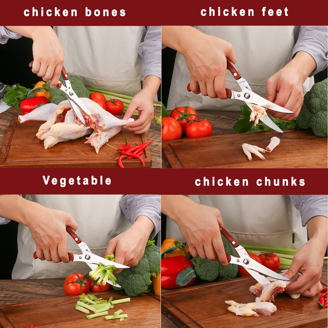 Professional Poultry Shears for Chicken, Bone, Turkey, Fish - Letcase