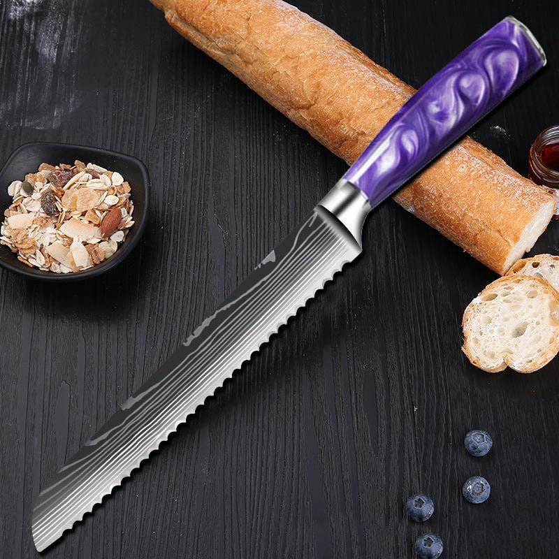Starter Chef Knife Set With Purple Resin Handle - Letcase