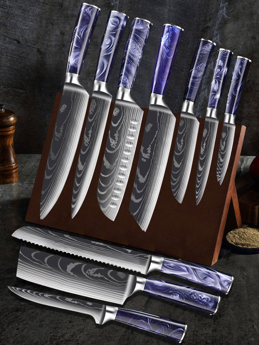 Starter Chef Knife Set With Purple Resin Handle - Letcase