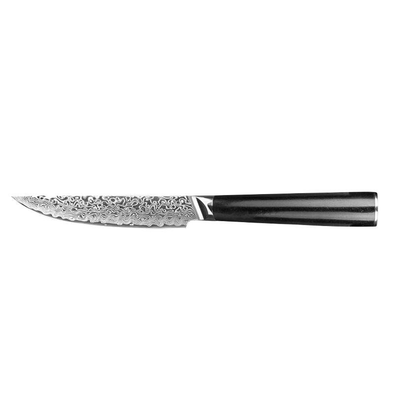 Steak Knives Set of 4, Japanese Damascus Steel, EBONY WOOD HANDLES - Letcase