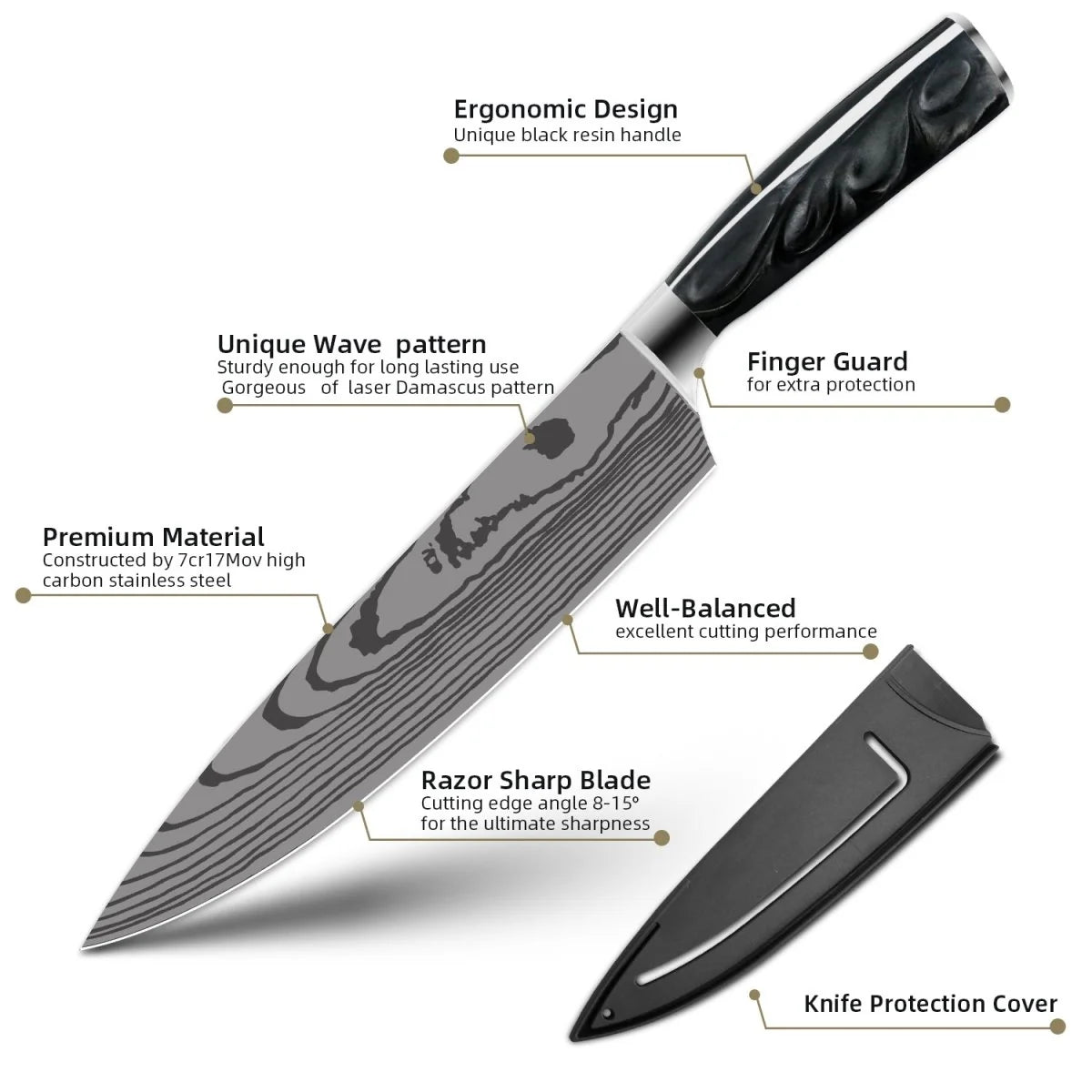 Premium High Carbon Stainless Steel Kitchen Knife Set