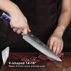 10-Piece Kitchen Knives Set With Resin Handle - Letcase