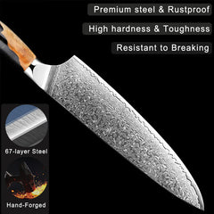 3-Piece Damascus Knife Set - Starter Knife Set - Letcase