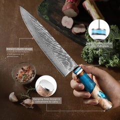 3-Piece Starter Knife Set, Forged Damascus Steel - Letcase