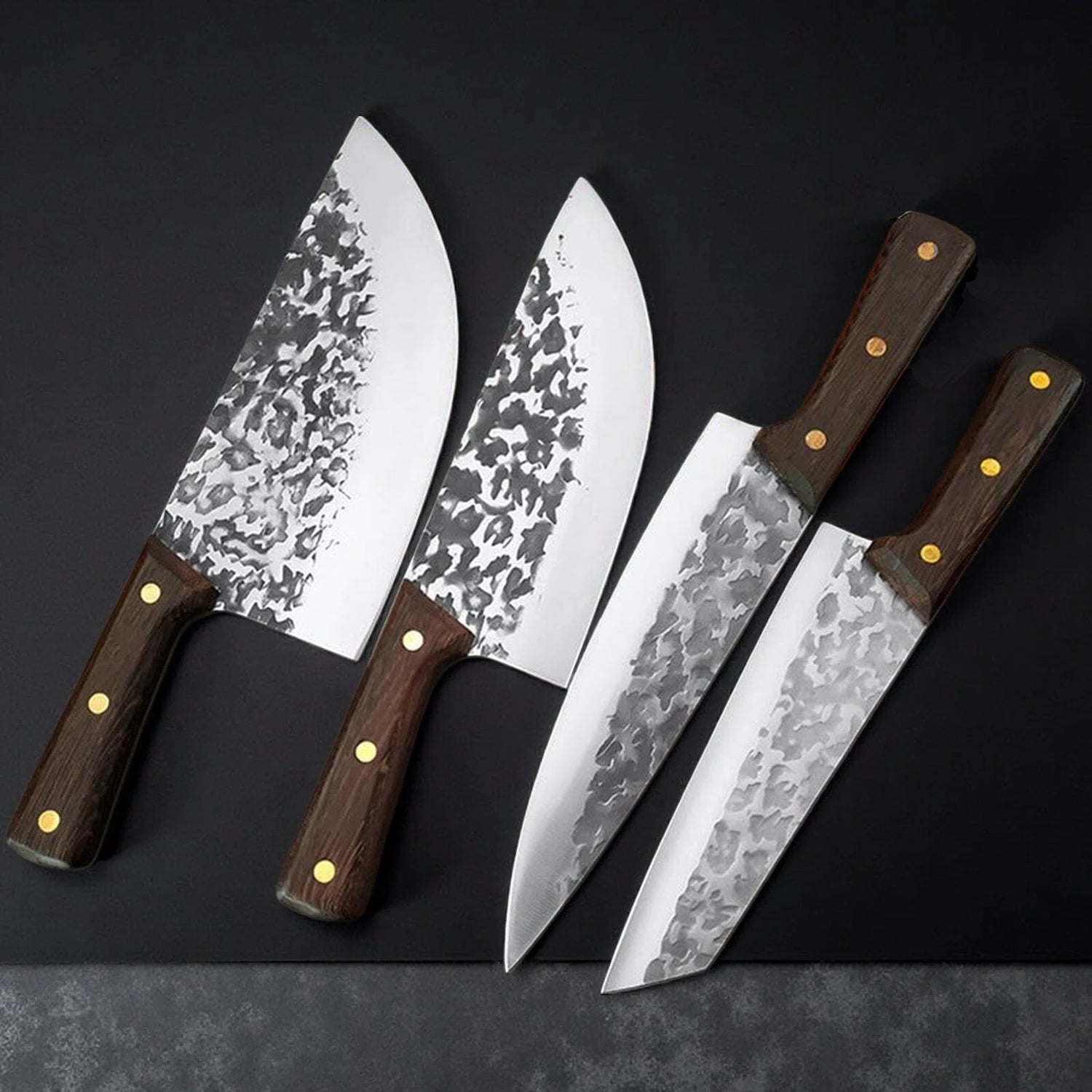 4-Piece High Carbon Steel Cleaver Knife Set