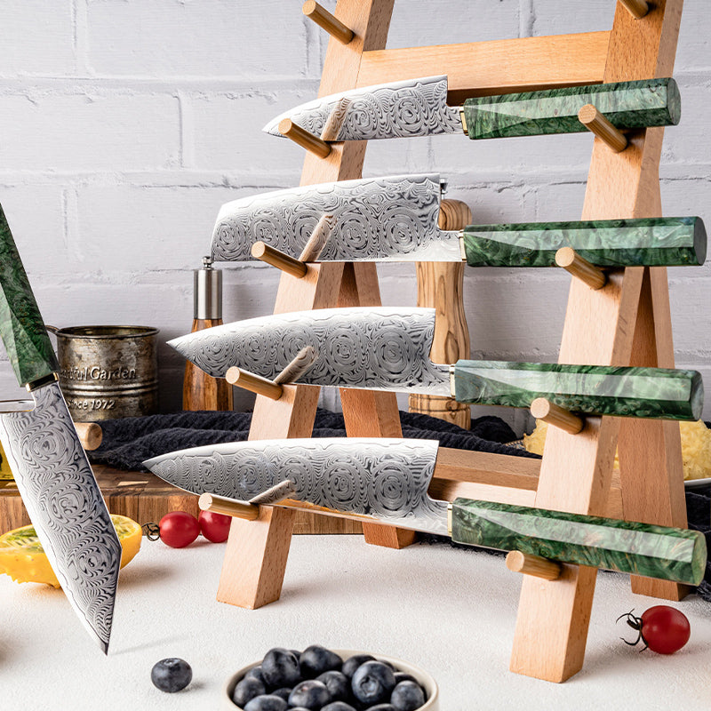 5-Piece Japanese Damascus Knife Set