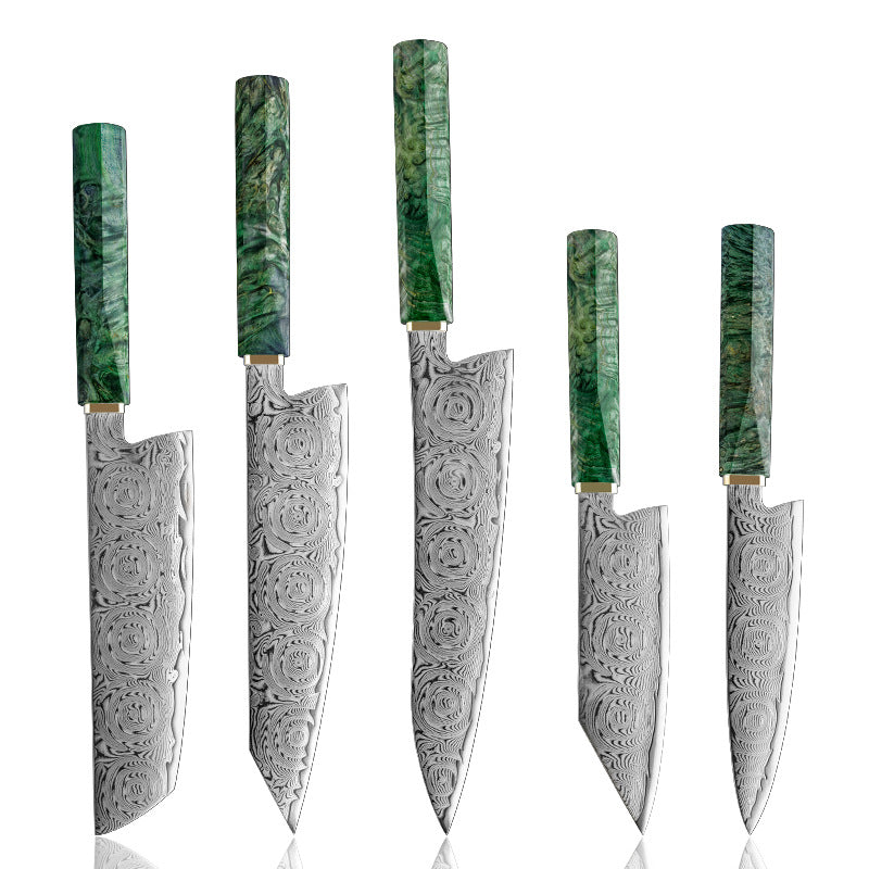 5-Piece Japanese Damascus Knife Set