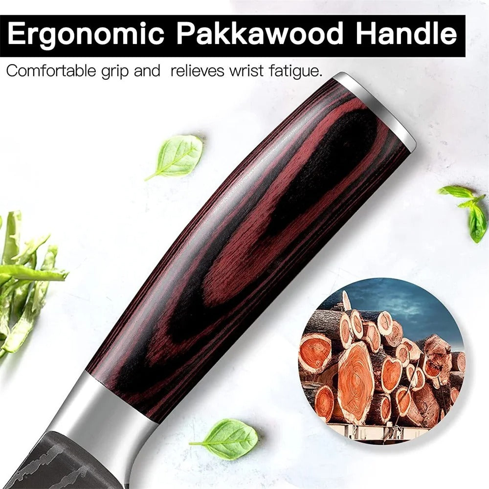 8-Inch High Carbon Stainless Steel Chef Knife with Protective Cover