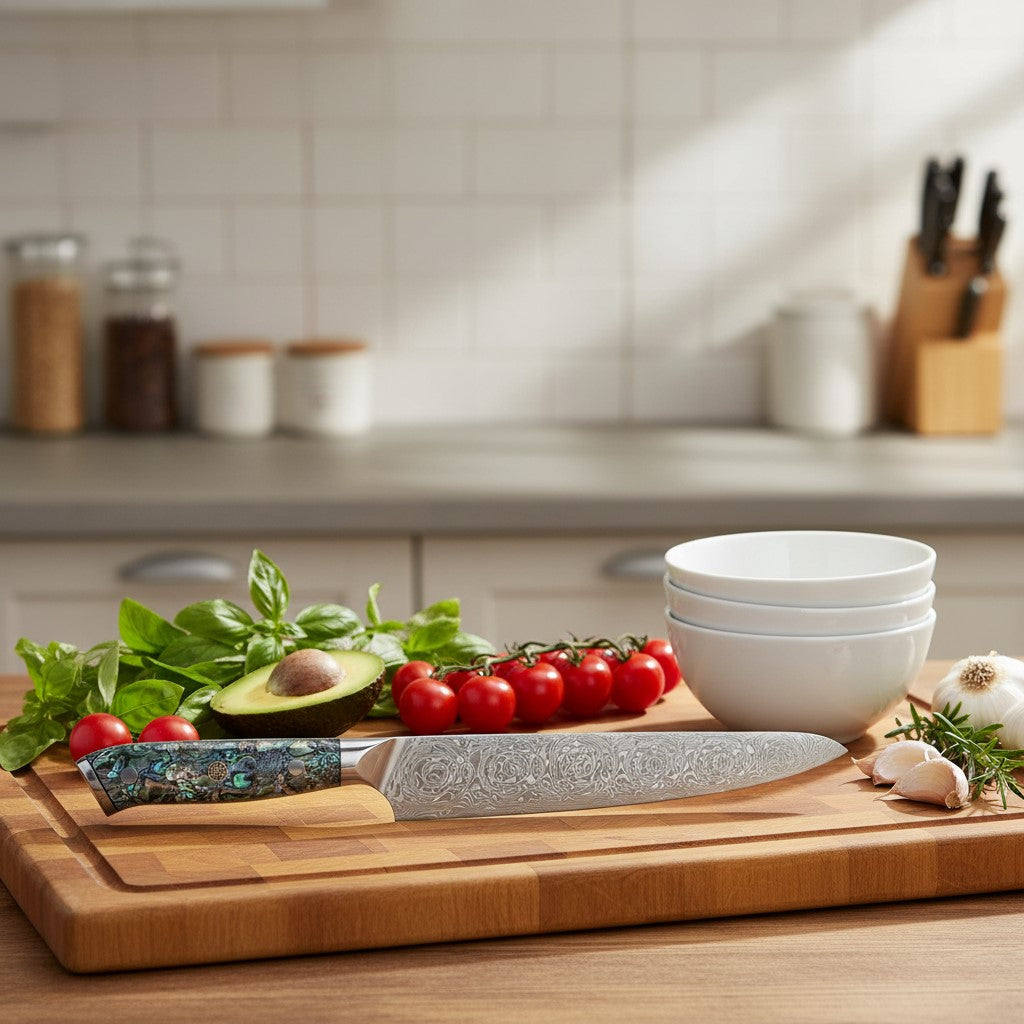 8 Inch Damascus Chef Knife – 67-Layer VG-10 Steel, Razor Sharp Honbazuke Edge