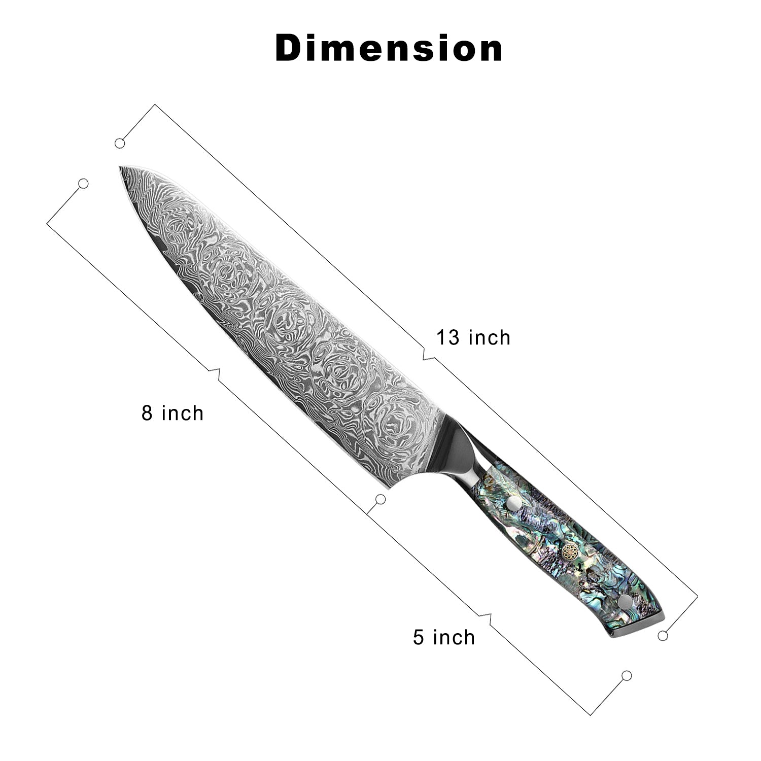 8 Inch Damascus Chef Knife – 67-Layer VG-10 Steel, Razor Sharp Honbazuke Edge
