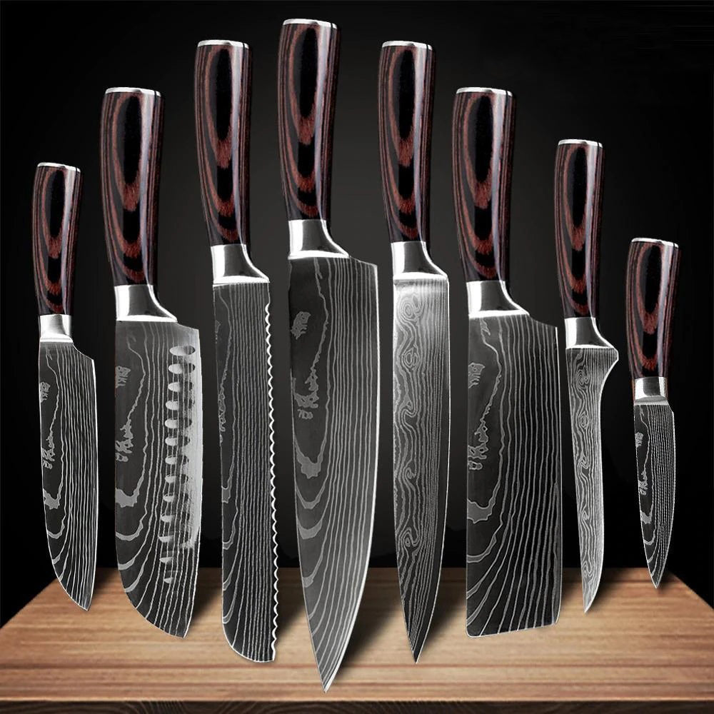 Professional 8-Piece Japanese Kitchen Knife Set