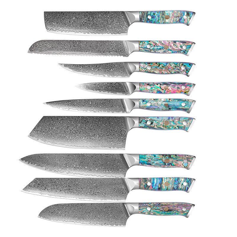 9-Piece Japanese Damascus Steel Knife Set