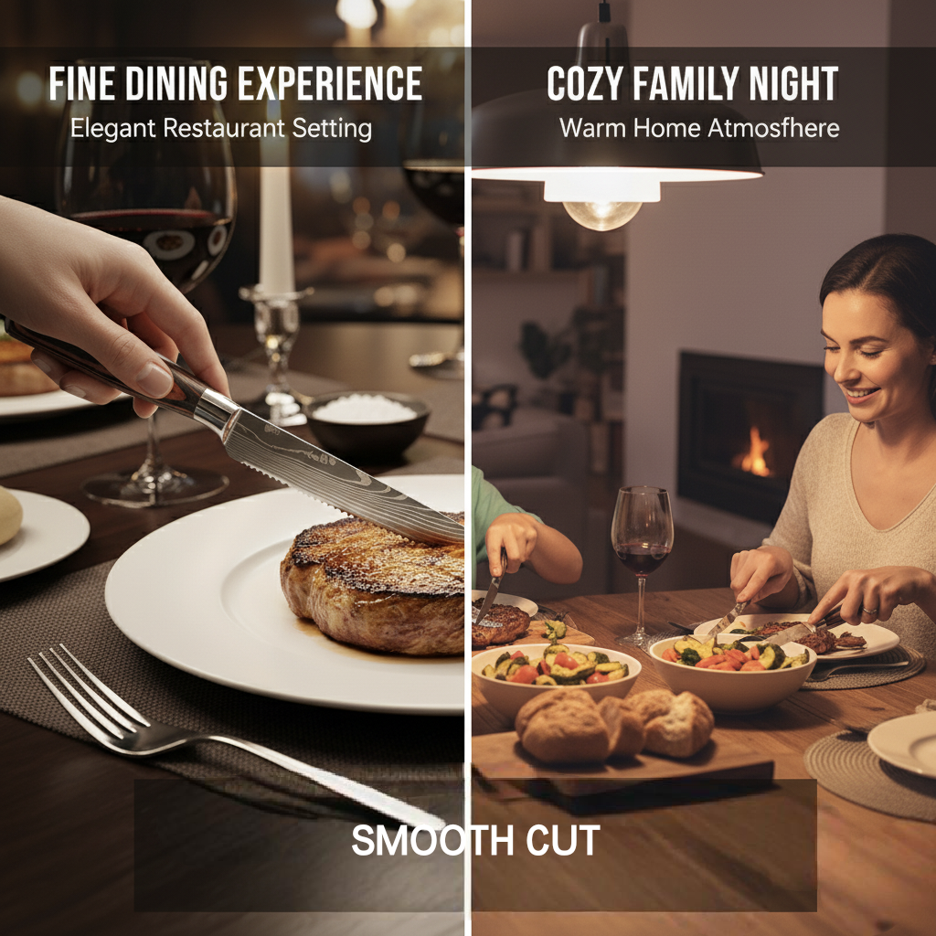 8-Piece Stainless Steel Serrated Steak Knife Set