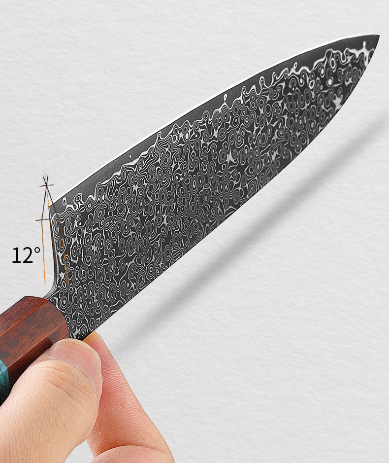 Premium 5-Piece Damascus Japanese Chef Knife Set with Knife Roll Bag