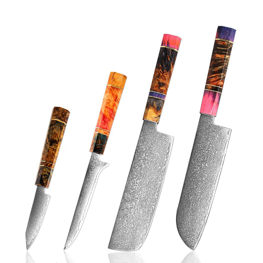 Professional 67-Layer Japanese Damascus Steel Knife Set