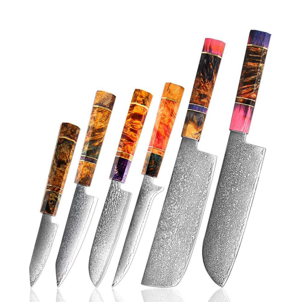 Professional 67-Layer Japanese Damascus Steel Knife Set