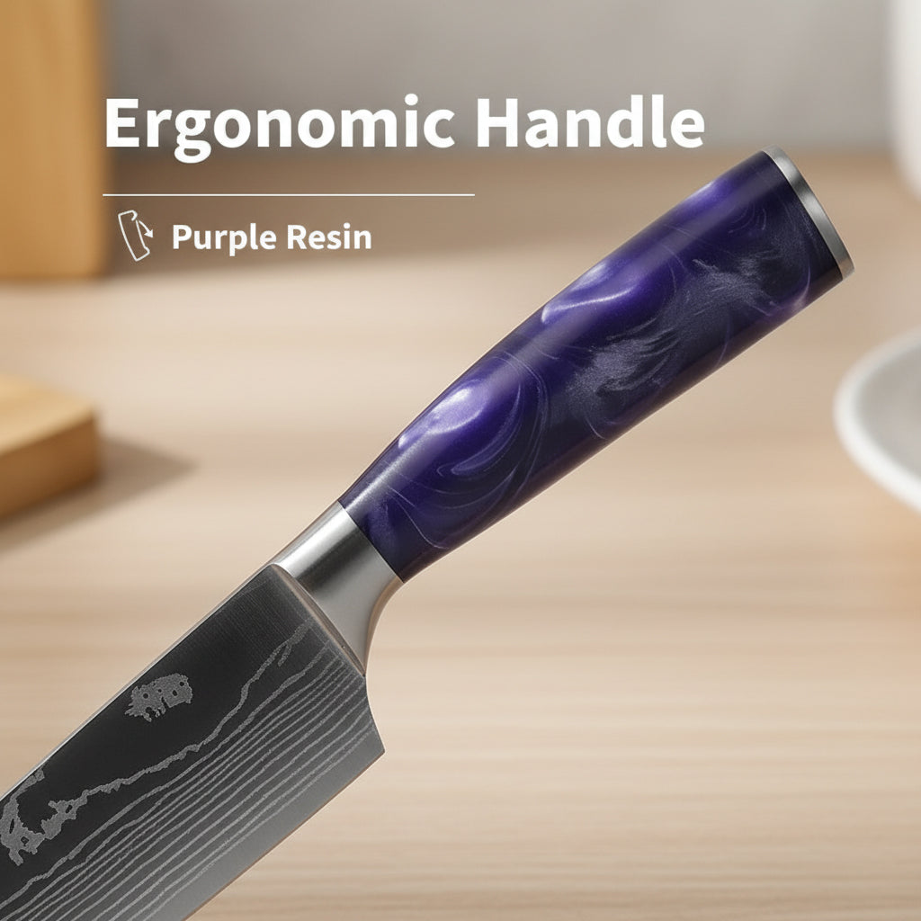 Professional Chef Knife Set with Roll Bag & Sharpener