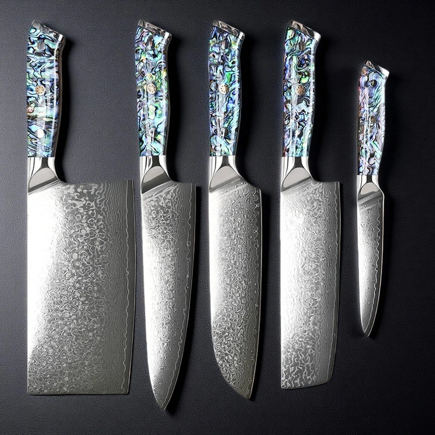 5-Piece Japanese Damascus Steel Knife Set