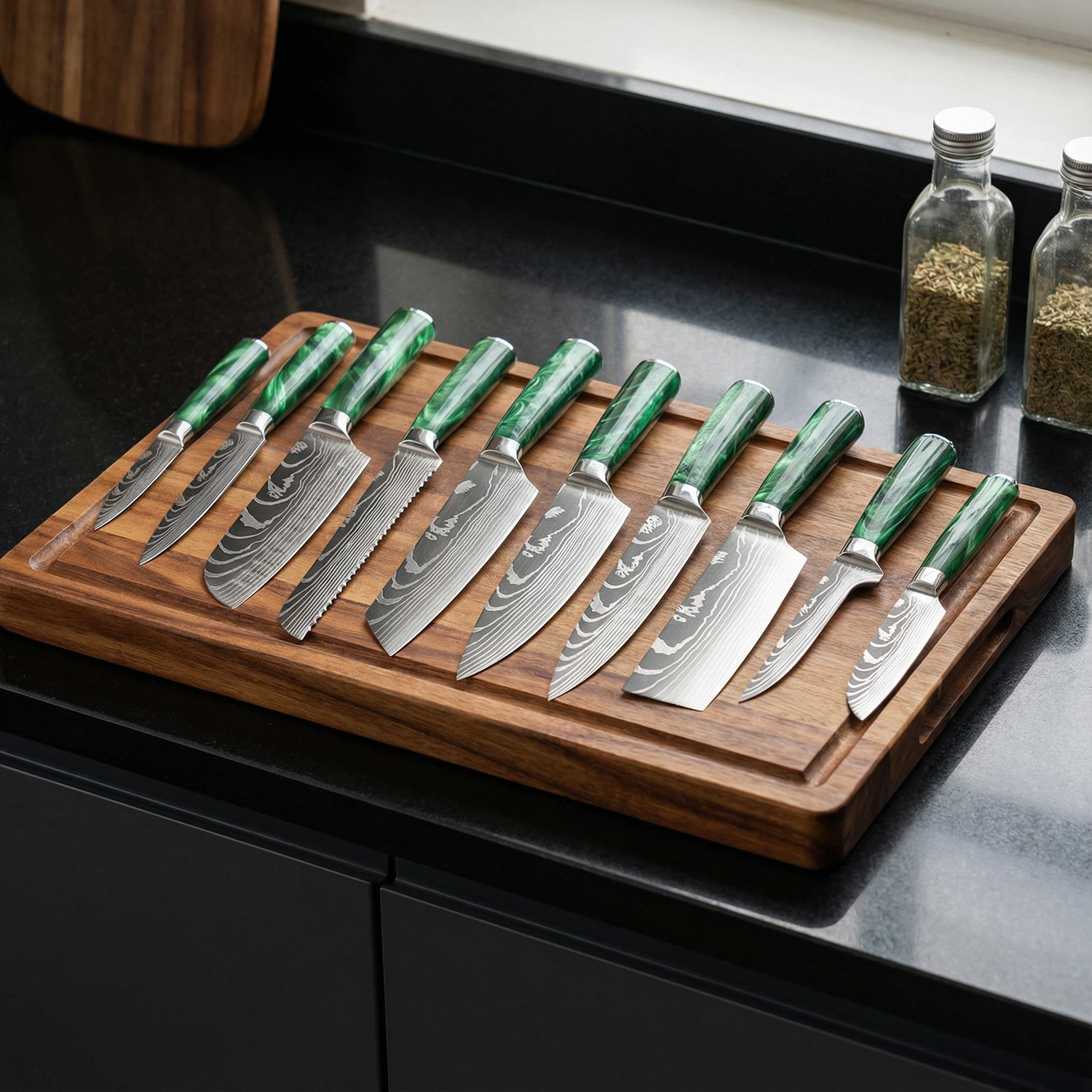 Professional Japanese Kitchen Knife Set with Resin Handle
