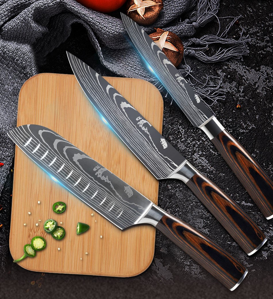 High Carbon Steel Chef Knife Set