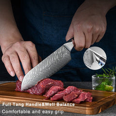Starter Chef Knife Set with VG10 Damascus Steel - Letcase