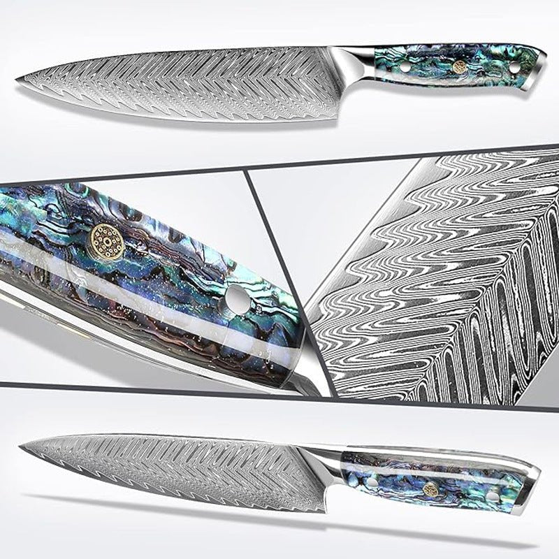 Starter Chef Knife Set with VG10 Damascus Steel - Letcase