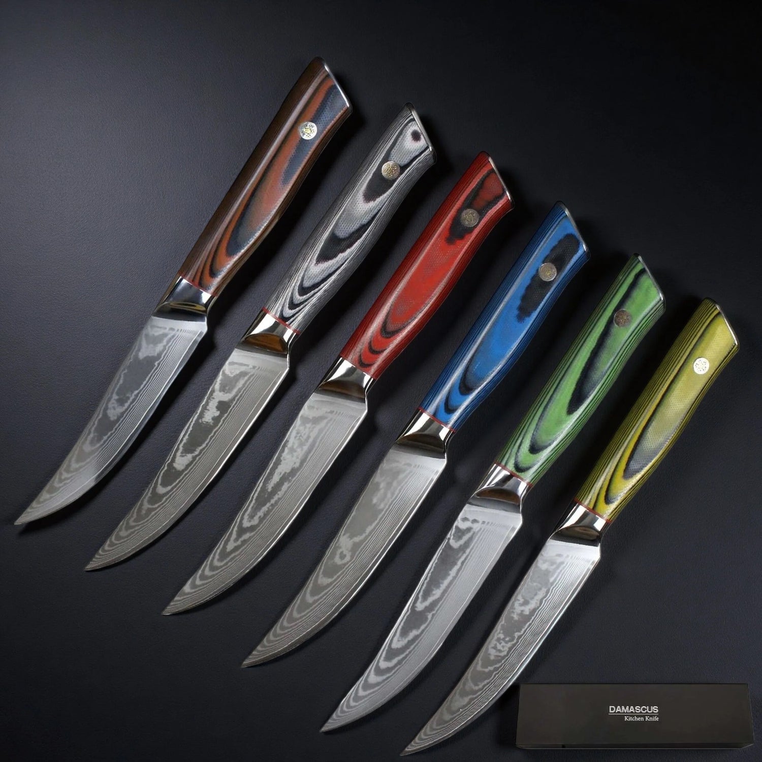 6-Piece Japanese Damascus Steak Knife Set