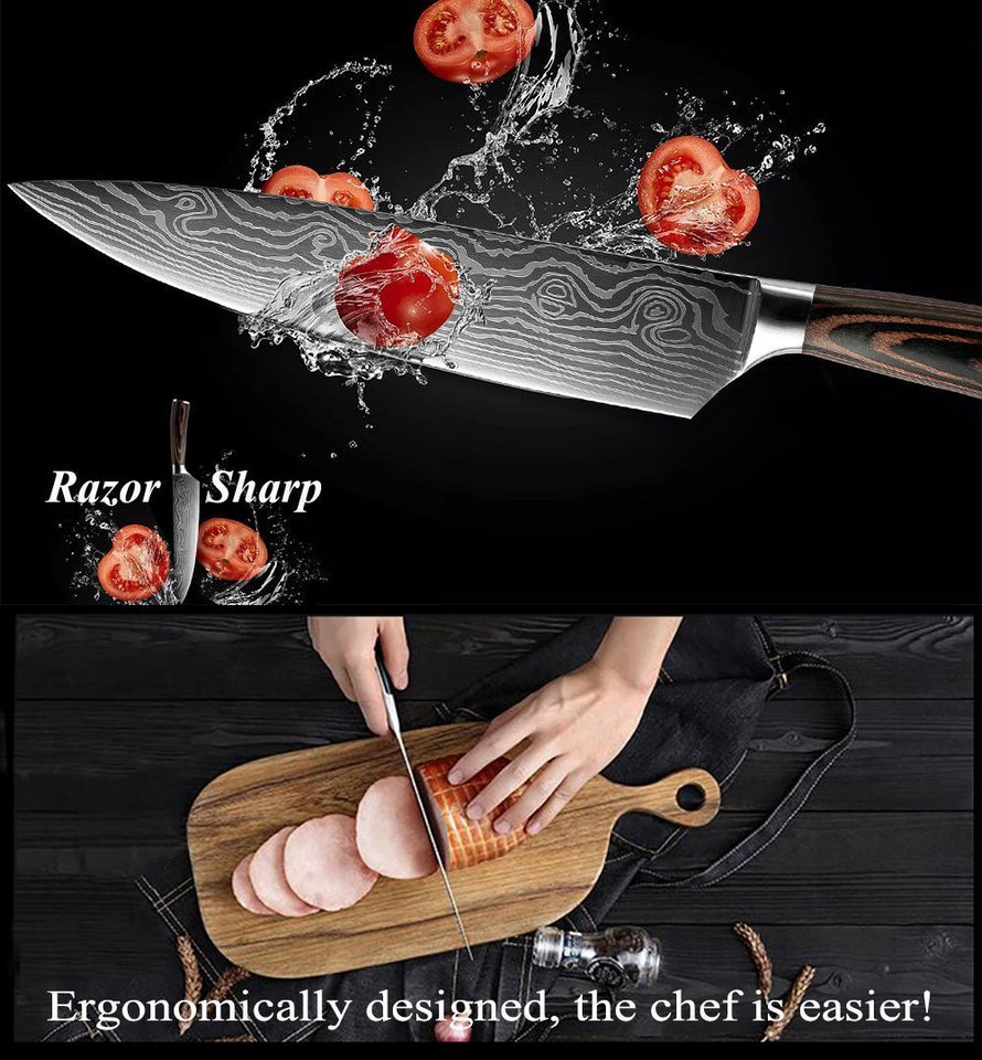 Professional Stainless Steel Kitchen Knife Set - Letcase.com