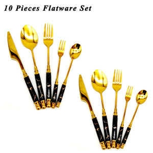 10-Piece Flatware Set Nordic Style Stainless Cutlery Set - Letcase