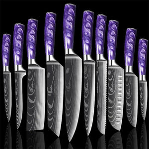 10-Piece Kitchen Knives Set With Resin Handle - Letcase