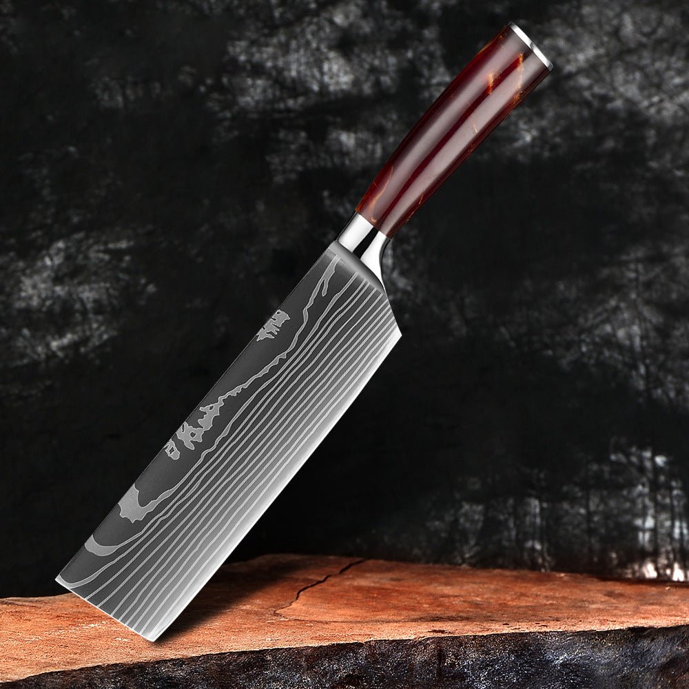 10 Piece Professional Kitchen Knife Set, Ergonomic Resin Handle - Letcase