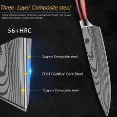 10 Piece Professional Kitchen Knife Set, Ergonomic Resin Handle - Letcase
