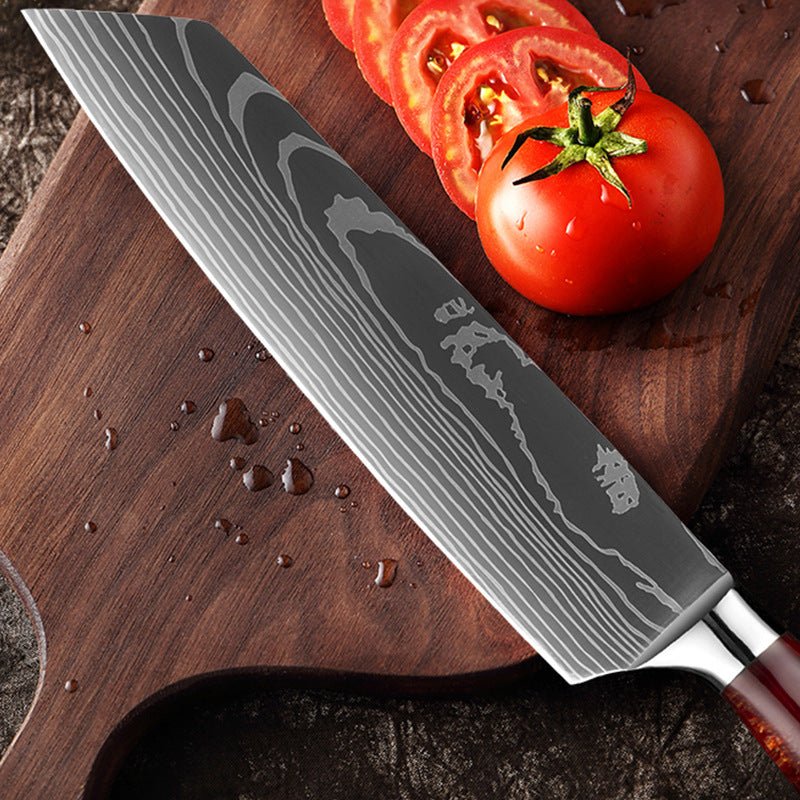 10 Piece Professional Kitchen Knife Set, Ergonomic Resin Handle - Letcase