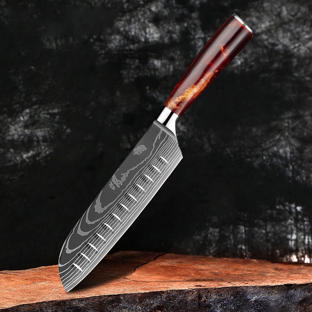 10 Piece Professional Kitchen Knife Set, Ergonomic Resin Handle - Letcase