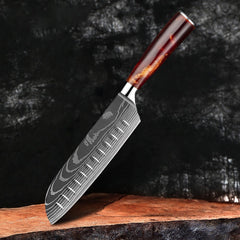 10 Piece Professional Kitchen Knife Set, Ergonomic Resin Handle - Letcase
