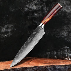 10 Piece Professional Kitchen Knife Set, Ergonomic Resin Handle - Letcase