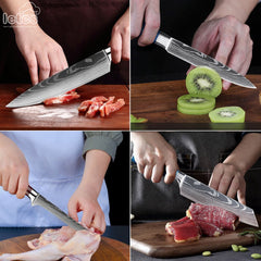 10 Piece Professional Kitchen Knife Set, Ergonomic Resin Handle - Letcase