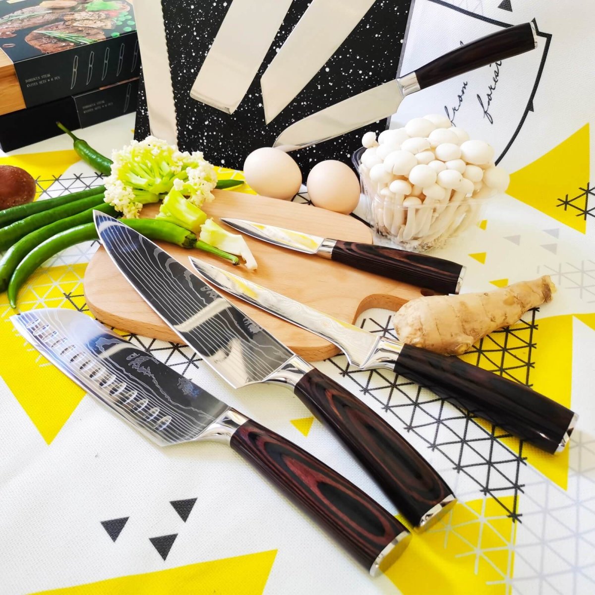 10 Pieces Professional Kitchen Knives Set - Letcase