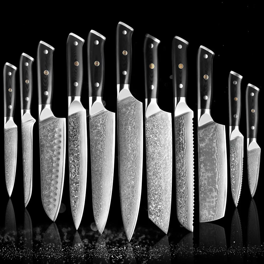 11-Piece 67 Layers VG10 Damascus Steel Chef Knife Set - Letcase