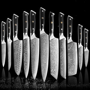 11-Piece 67 Layers VG10 Damascus Steel Chef Knife Set - Letcase