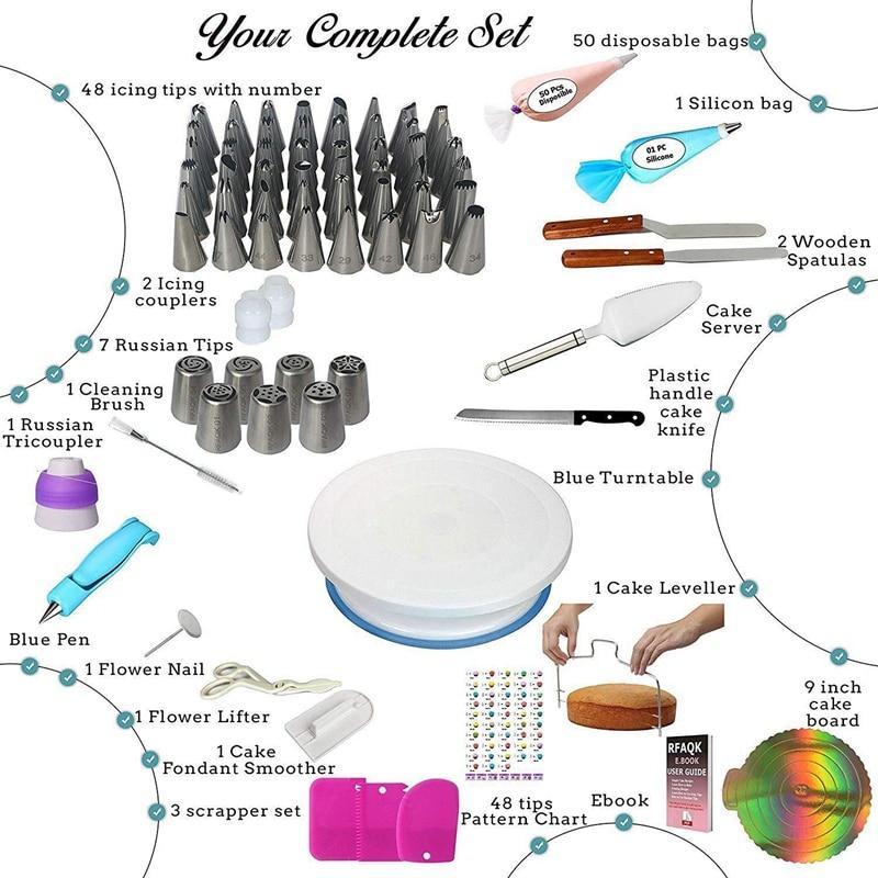 124 Pieces Cake Decorating Supplies Kit for Beginners - Letcase
