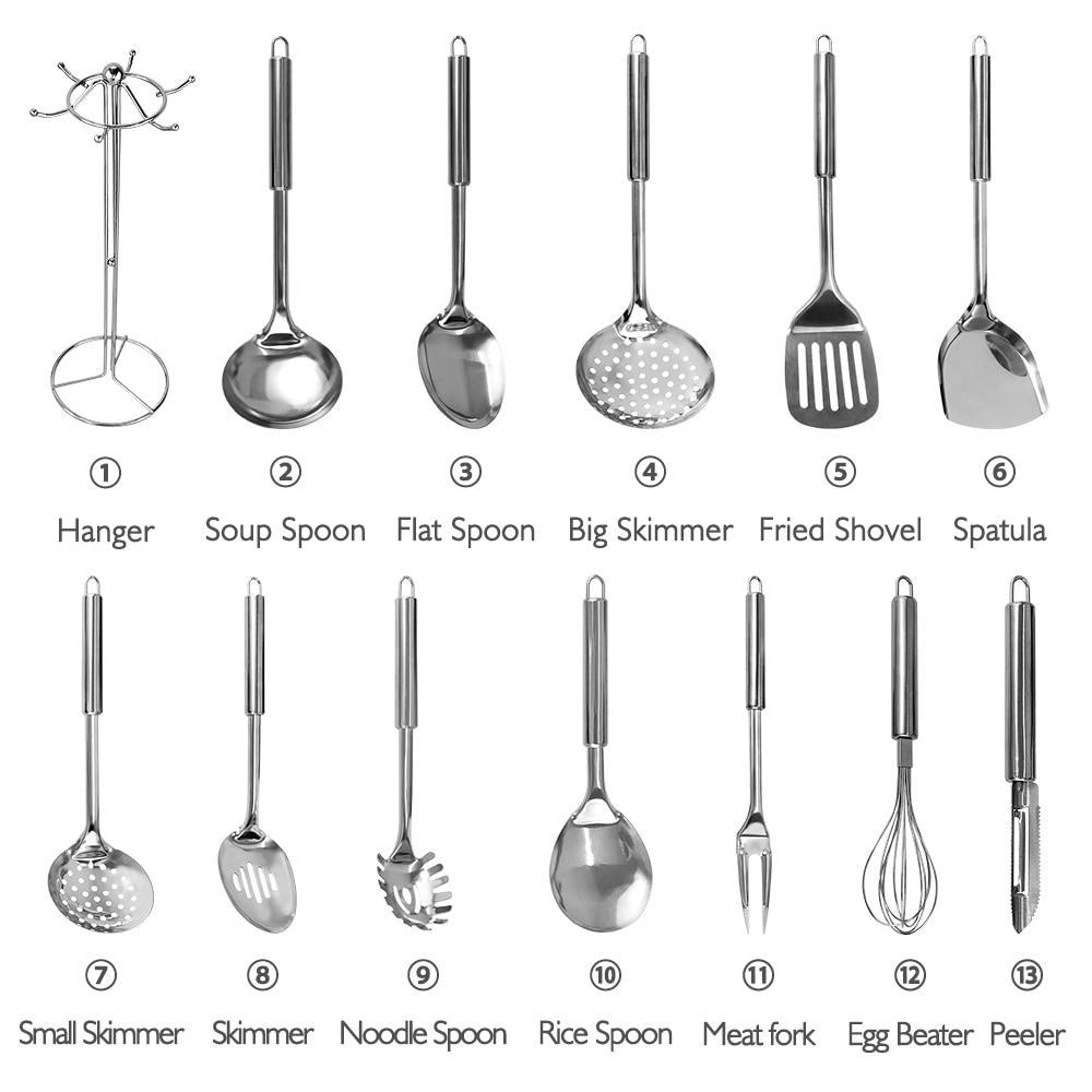 13 Pieces Stainless Steel Cooking Utensils Set - Letcase