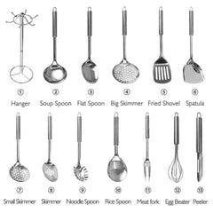 13 Pieces Stainless Steel Cooking Utensils Set - Letcase