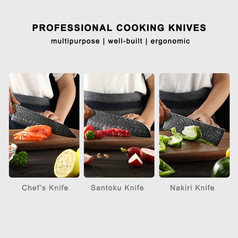 3 Piece Japanese Kitchen Knife Set - Letcase