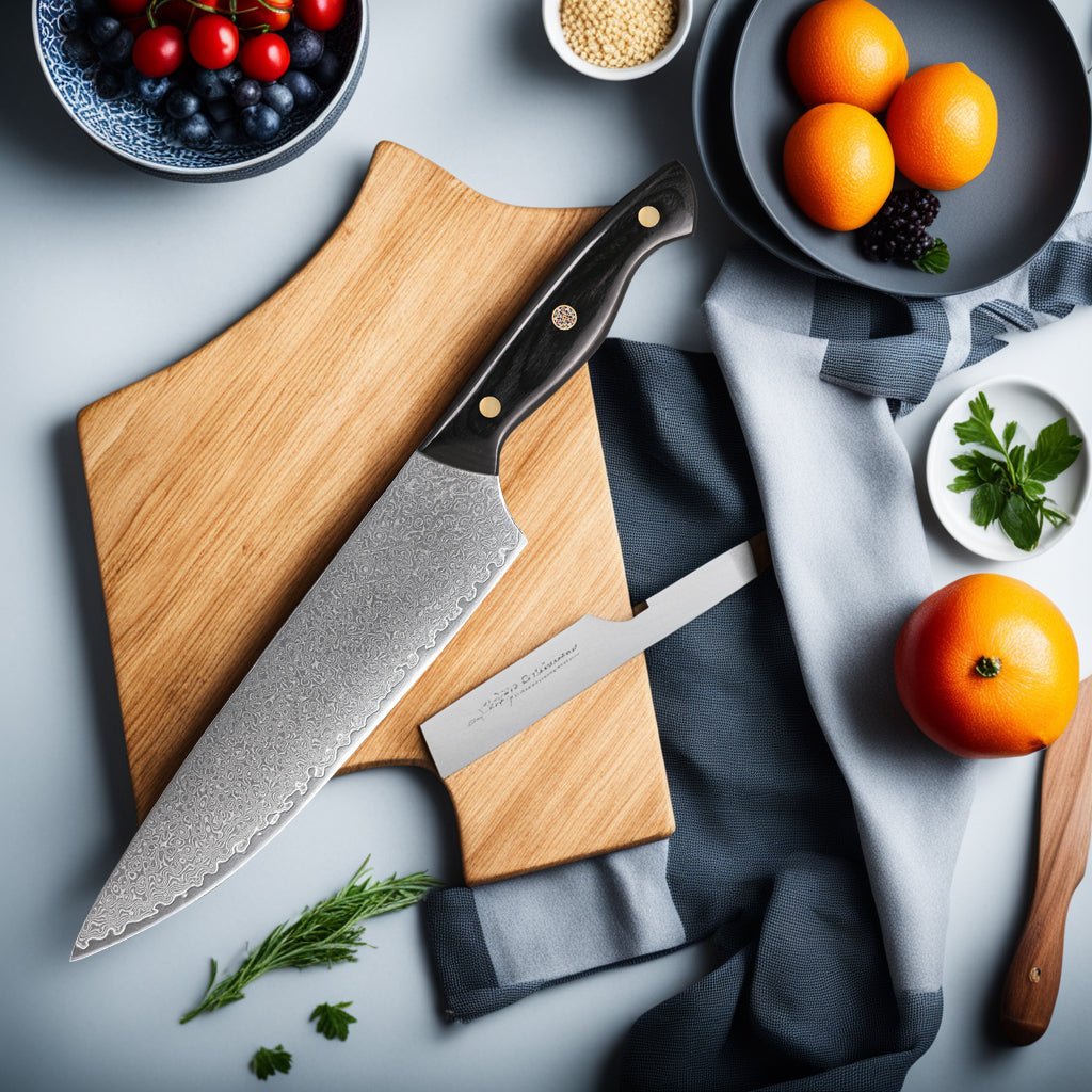 4-Piece Damascus Chef Knife Set With Triple Riveted Wood Handle - Letcase