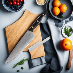 4-Piece Damascus Chef Knife Set With Triple Riveted Wood Handle - Letcase