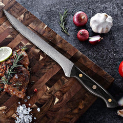 4-Piece Damascus Chef Knife Set With Triple Riveted Wood Handle - Letcase