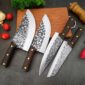 4 Piece High Carbon Stainless Steel Cleaver Knife Set - Letcase