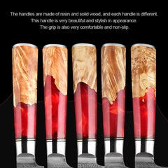 4 Piece Japanese Damascus Chef Knife Set - Letcase