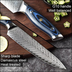 4pcs damascus japanese knife set sharp